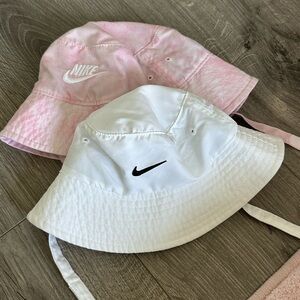Nike Kids' Pink and White Bucket Hat Duo